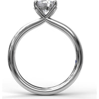 Tapered Band Solitaire Engagement Ring Setting with Round Center Stone by Fana