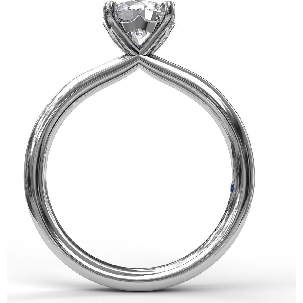 Tapered Band Solitaire Engagement Ring Setting with Round Center Stone by Fana