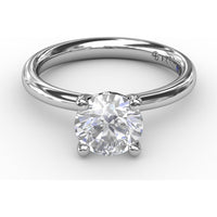 Tapered Band Solitaire Engagement Ring Setting with Round Center Stone by Fana