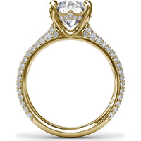 Tapered Pavé Diamond Engagement Ring Setting with Round Center Stone by Fana - 0.77 Carat Total Diamond Weight