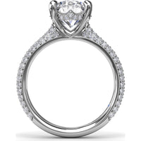Tapered Pavé Diamond Engagement Ring Setting with Round Center Stone by Fana - 0.77 Carat Total Diamond Weight