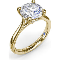 Tapered Shank Engagement Ring Setting with Peek-a-Boo Diamond Detail by Fana - 0.07 Carat Total Diamond Weight