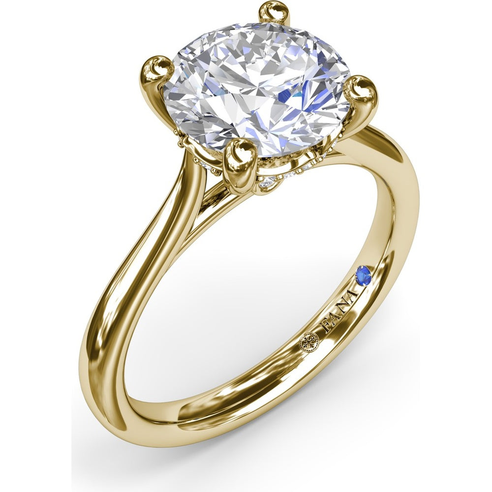 Tapered Shank Engagement Ring Setting with Peek-a-Boo Diamond Detail by Fana - 0.07 Carat Total Diamond Weight