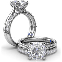 Tapered Shank Engagement Ring Setting with Peek-a-Boo Diamond Detail by Fana - 0.07 Carat Total Diamond Weight