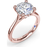 Tapered Shank Engagement Ring Setting with Peek-a-Boo Diamond Detail by Fana - 0.07 Carat Total Diamond Weight