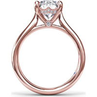 Tapered Shank Engagement Ring Setting with Peek-a-Boo Diamond Detail by Fana - 0.07 Carat Total Diamond Weight