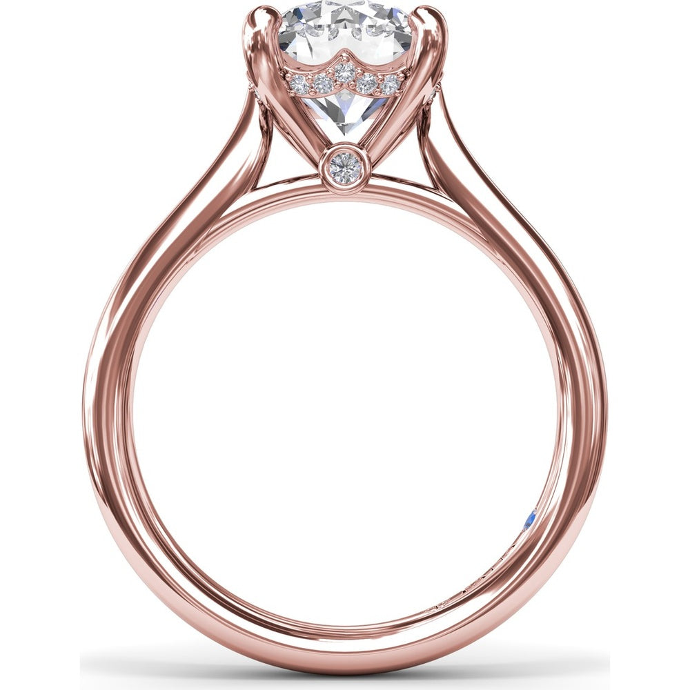 Tapered Shank Engagement Ring Setting with Peek-a-Boo Diamond Detail by Fana - 0.07 Carat Total Diamond Weight
