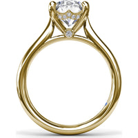 Tapered Shank Engagement Ring Setting with Peek-a-Boo Diamond Detail by Fana - 0.07 Carat Total Diamond Weight