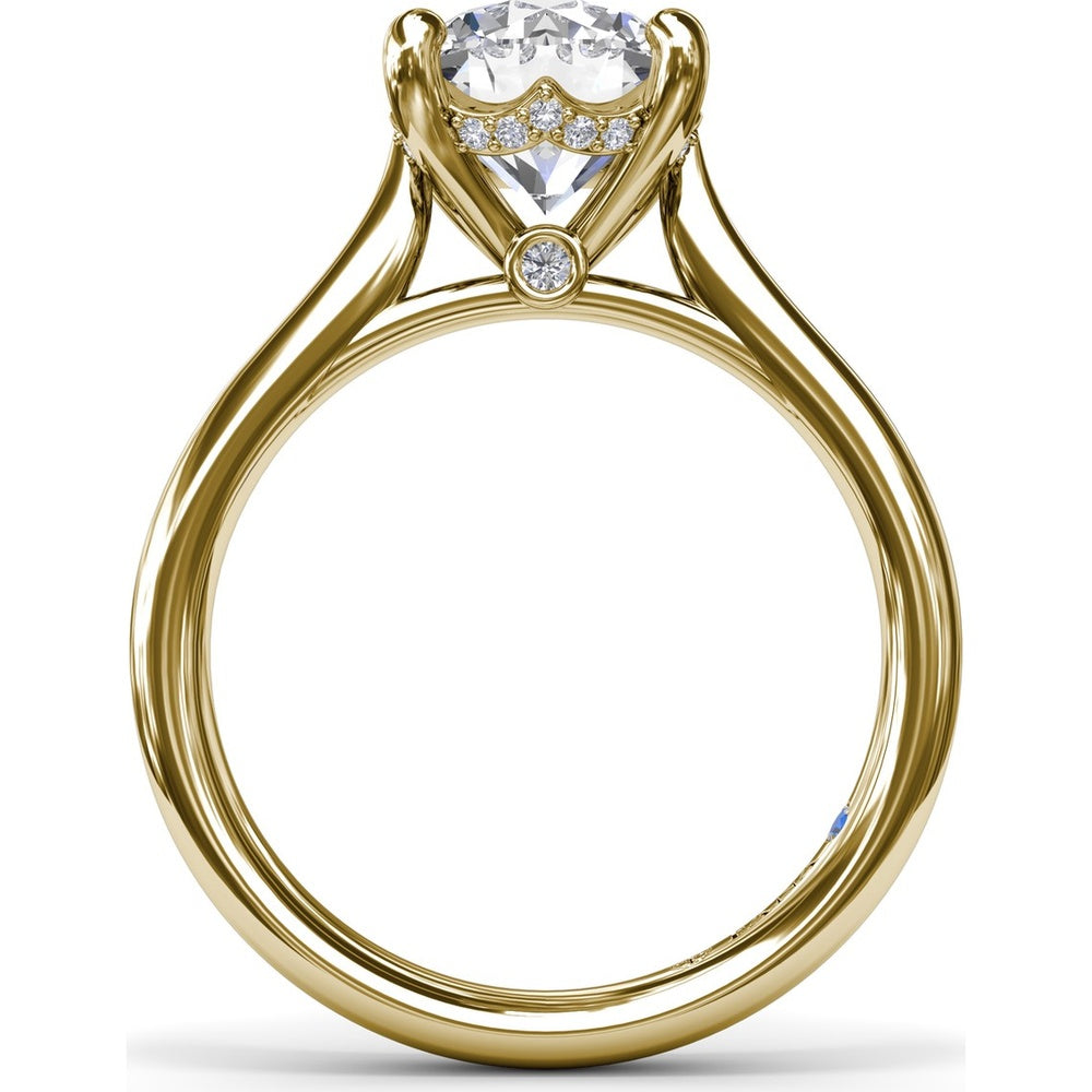 Tapered Shank Engagement Ring Setting with Peek-a-Boo Diamond Detail by Fana - 0.07 Carat Total Diamond Weight