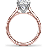Tapered Shank Engagement Ring Setting with Peek-a-Boo Diamond Detail by Fana - 0.07 Carat Total Diamond Weight