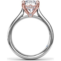 Tapered Shank Engagement Ring Setting with Peek-a-Boo Diamond Detail by Fana - 0.07 Carat Total Diamond Weight