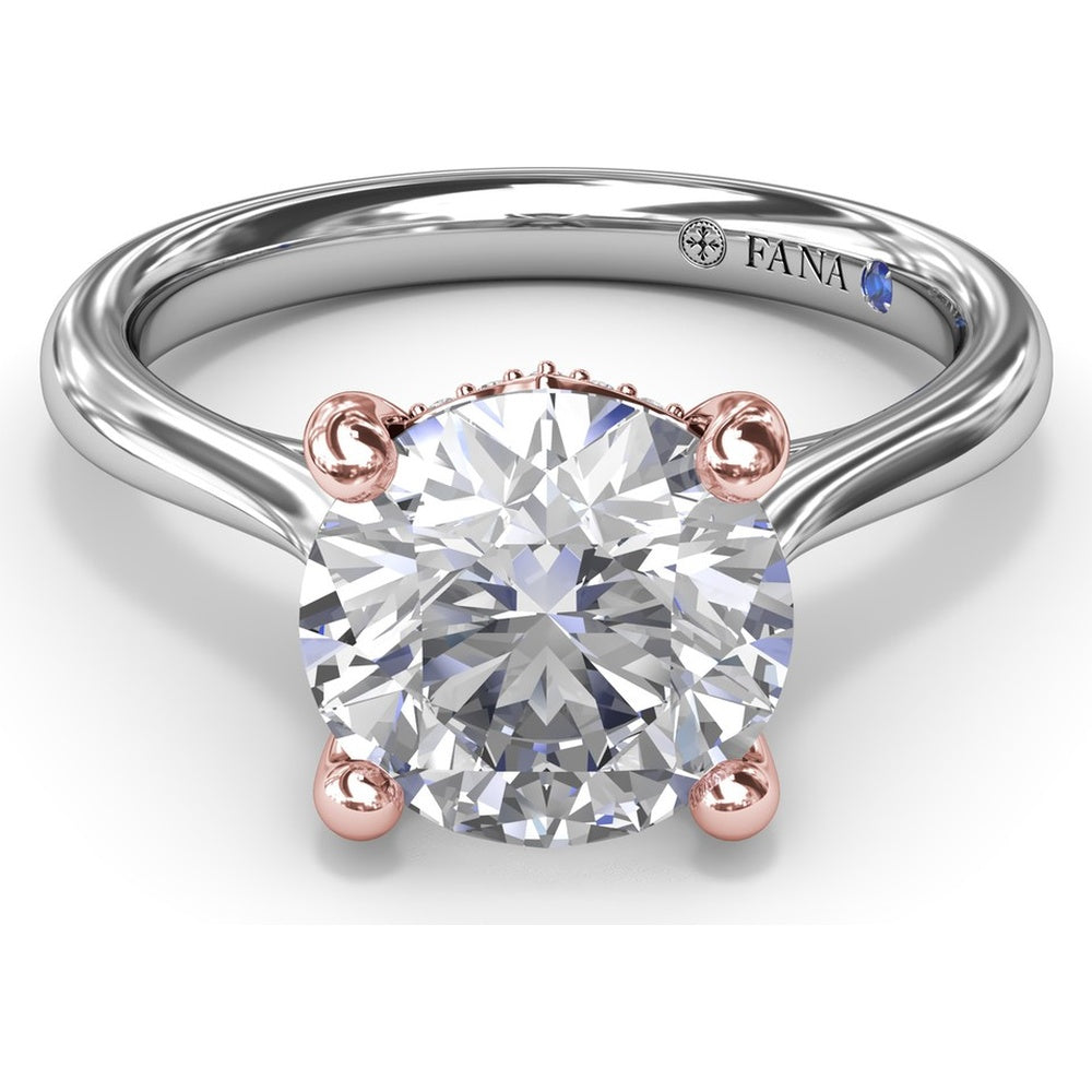 Tapered Shank Engagement Ring Setting with Peek-a-Boo Diamond Detail by Fana - 0.07 Carat Total Diamond Weight