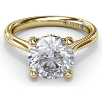 Tapered Shank Engagement Ring Setting with Peek-a-Boo Diamond Detail by Fana - 0.07 Carat Total Diamond Weight