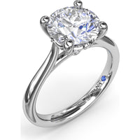 Tapered Shank Engagement Ring Setting with Peek-a-Boo Diamond Detail by Fana - 0.07 Carat Total Diamond Weight