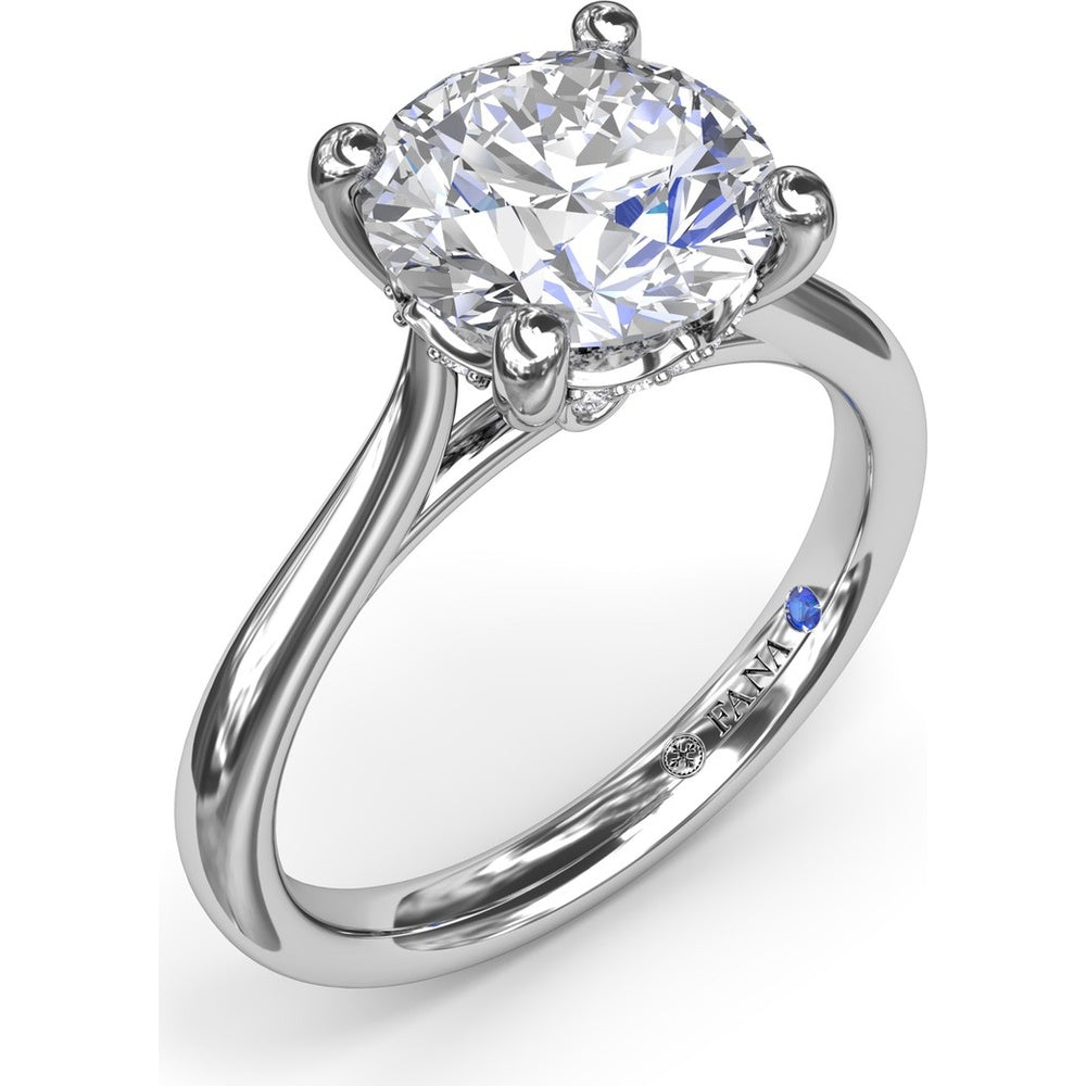 Tapered Shank Engagement Ring Setting with Peek-a-Boo Diamond Detail by Fana - 0.07 Carat Total Diamond Weight