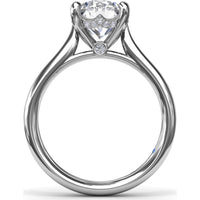 Tapered Shank Engagement Ring Setting with Peek-a-Boo Diamond Detail by Fana - 0.07 Carat Total Diamond Weight