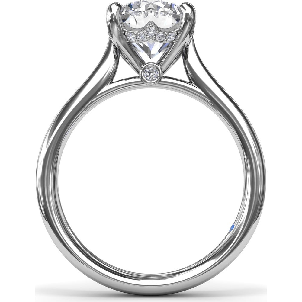 Tapered Shank Engagement Ring Setting with Peek-a-Boo Diamond Detail by Fana - 0.07 Carat Total Diamond Weight