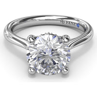 Tapered Shank Engagement Ring Setting with Peek-a-Boo Diamond Detail by Fana - 0.07 Carat Total Diamond Weight