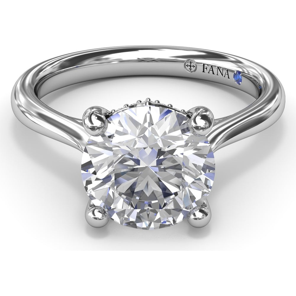 Tapered Shank Engagement Ring Setting with Peek-a-Boo Diamond Detail by Fana - 0.07 Carat Total Diamond Weight