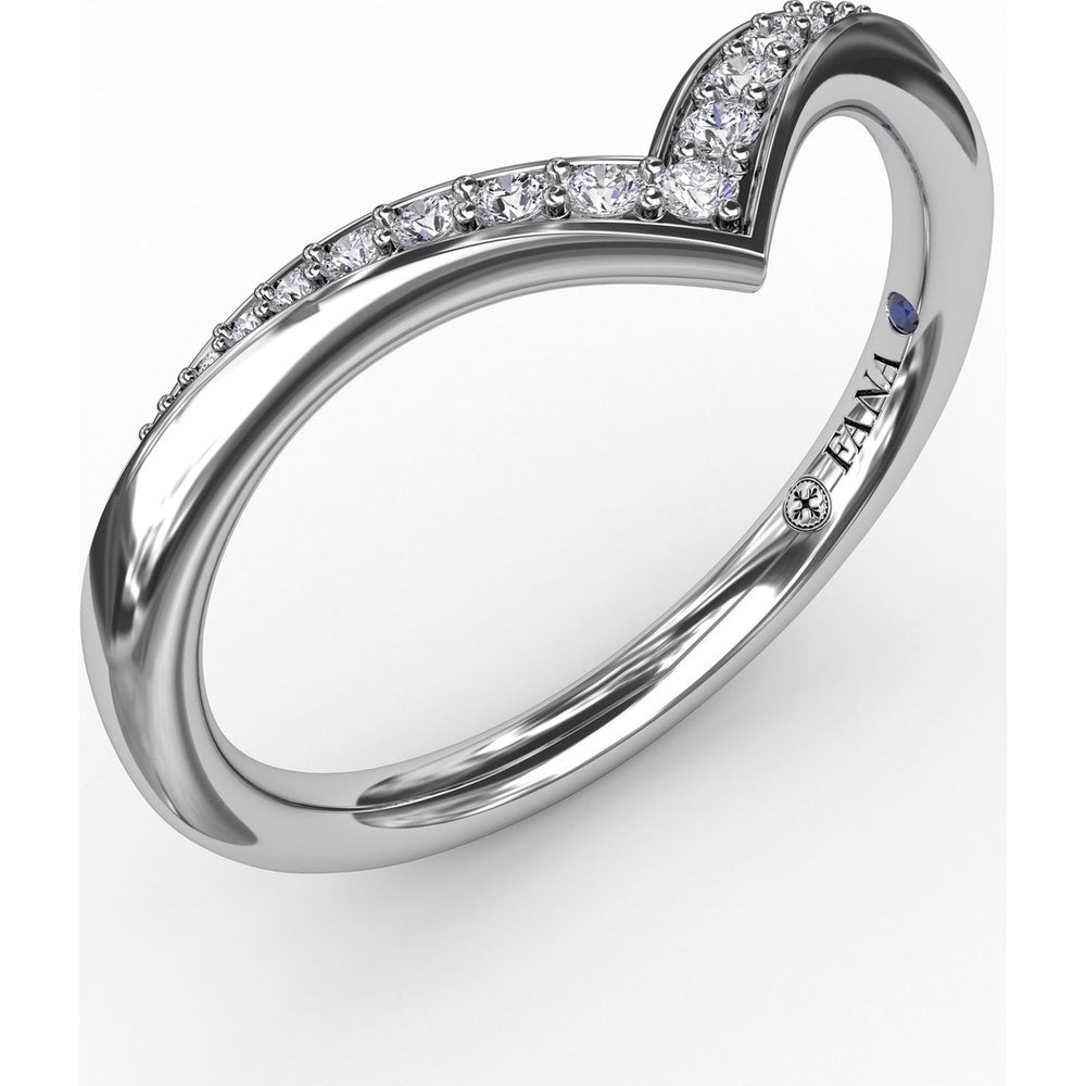 Tapered Shared-Prong Chevron Diamond Band by Fana - 0.10 Carat Total Diamond Weight