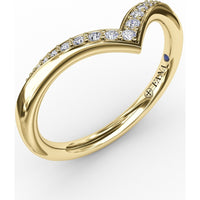 Tapered Shared-Prong Chevron Diamond Band by Fana - 0.10 Carat Total Diamond Weight