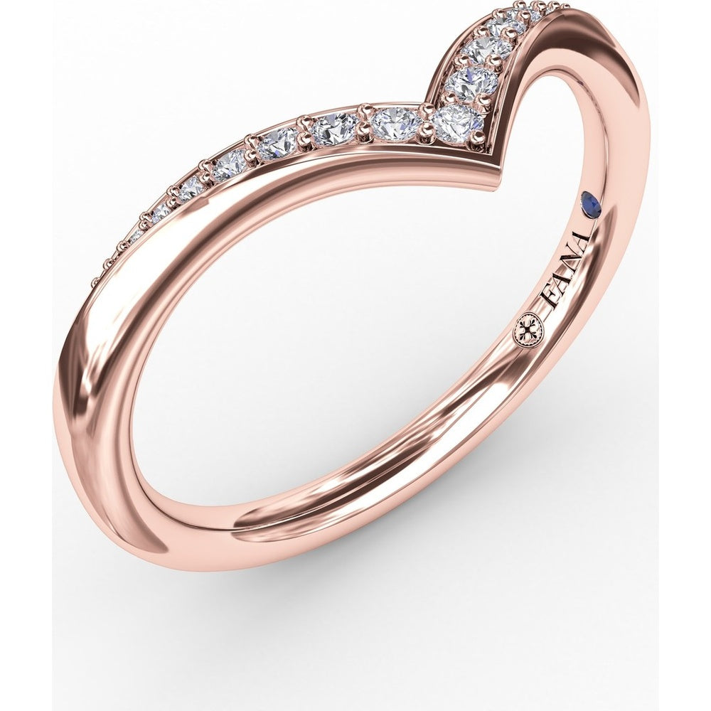 Tapered Shared-Prong Chevron Diamond Band by Fana - 0.10 Carat Total Diamond Weight