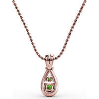 Teardrop Pendant with Pear-Shaped Emerald and Pavé Diamond Halo by Fana - 0.45 Carat Total Gemstone Weight