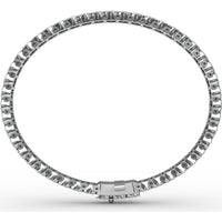 Tennis Bracelet with Halo Set Round Emeralds and Pavé Diamonds by Fana - 9.45 Carat Total Gemstone Weight