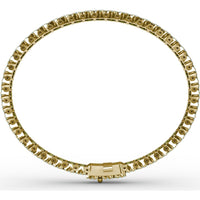 Tennis Bracelet with Halo Set Round Emeralds and Pavé Diamonds by Fana - 9.45 Carat Total Gemstone Weight