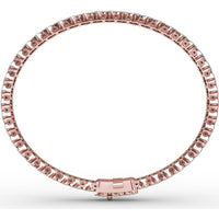Tennis Bracelet with Halo Set Round Emeralds and Pavé Diamonds by Fana - 9.45 Carat Total Gemstone Weight