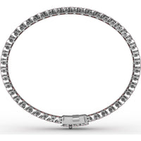 Tennis Bracelet with Halo Set Round Rubies and Diamonds by Fana - 12.60 Carat Total Gemstone Weight