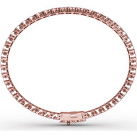 Tennis Bracelet with Halo Set Round Rubies and Diamonds by Fana - 12.60 Carat Total Gemstone Weight