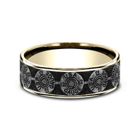 The 12 Gauge Men's Wedding Band in 14K Yellow Gold and Grey/Black Titanium - 7.5mm Width by Brook and Branch