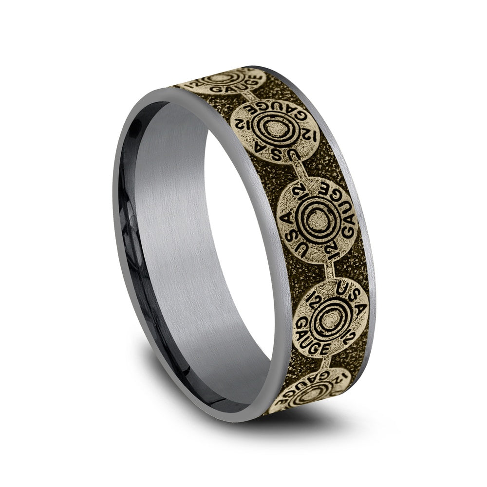 The 12 Gauge Men's Wedding Band in Grey Tantalum and 14K Yellow Gold - 7.5mm Width by Brook and Branch