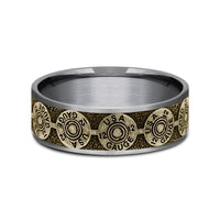 The 12 Gauge Men's Wedding Band in Grey Tantalum and 14K Yellow Gold - 7.5mm Width by Brook and Branch