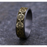 The 12 Gauge Men's Wedding Band in Grey Tantalum and 14K Yellow Gold - 7.5mm Width by Brook and Branch