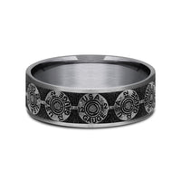 The 12 Gauge Men's Wedding Band in Grey Tantalum and Grey/Black Titanium - 7.5mm Width by Brook and Branch