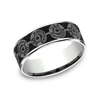 The 9Mm Men's Wedding Band in 14K White Gold and Grey/Black Titanium - 7.5mm Width by Brook and Branch