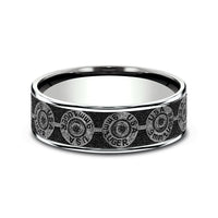 The 9Mm Men's Wedding Band in 14K White Gold and Grey/Black Titanium - 7.5mm Width by Brook and Branch