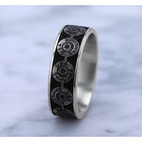 The 9Mm Men's Wedding Band in 14K White Gold and Grey/Black Titanium - 7.5mm Width by Brook and Branch