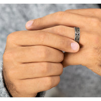 The 9Mm Men's Wedding Band in 14K White Gold and Grey/Black Titanium - 7.5mm Width by Brook and Branch