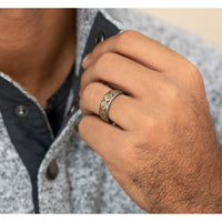 The 9Mm Men's Wedding Band in Grey Tantalum and 14K Yellow Gold - 7.5mm Width by Brook and Branch