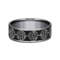 The 9Mm Men's Wedding Band in Grey Tantalum and Grey/Black Titanium - 7.5mm Width by Brook and Branch