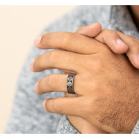 The 9Mm Men's Wedding Band in Grey Tantalum and Grey/Black Titanium - 7.5mm Width by Brook and Branch