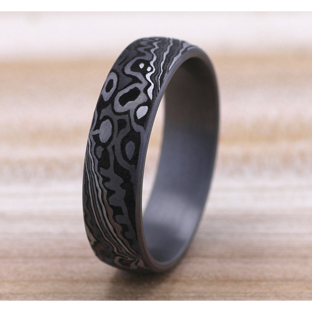 The Acid Etch Men's Wedding Band in Grey Tantalum - 6mm Width by Tantalum