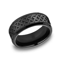 The Adare Men's Wedding Band in Black Titanium - 9mm Width by Forge