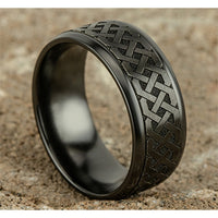 The Adare Men's Wedding Band in Black Titanium - 9mm Width by Forge