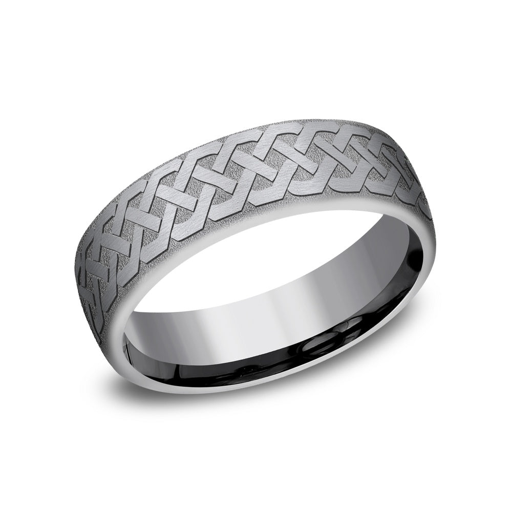 The Adare Men's Wedding Band in Grey Tantalum - 6.5mm Width by Tantalum