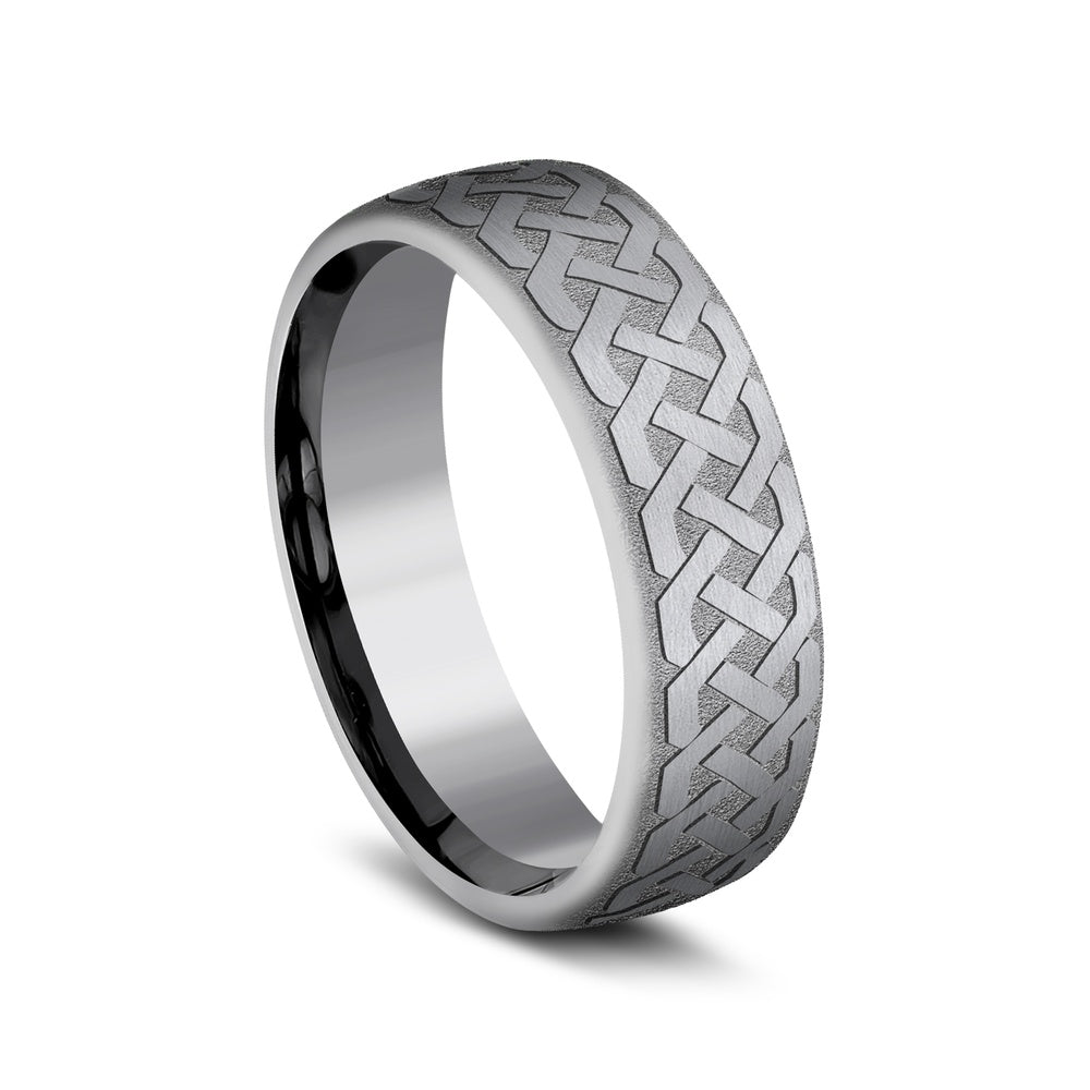 The Adare Men's Wedding Band in Grey Tantalum - 6.5mm Width by Tantalum
