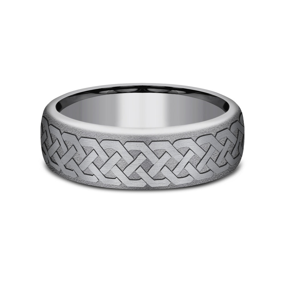 The Adare Men's Wedding Band in Grey Tantalum - 6.5mm Width by Tantalum